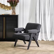 Ambrose Arm Chair Black Onyx Boucle - 33075