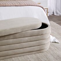Demi Storage Bench Ottoman Nude Velvet - 32860