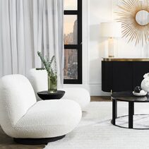 Felicity Swivel Occasional Chair Ivory Boucle - 33224