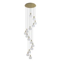 Terque 15 Light Round LED Dimmable Pendant Brushed Brass / Warm White - 206678