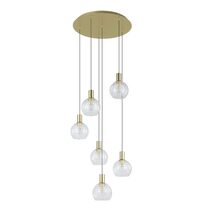Terque 6 Light Round LED Dimmable Pendant Brushed Brass / Warm White - 206679