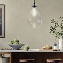 Laria Pear Large Pendant Black / Clear