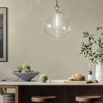 Laria Round Large Pendant Champagne Bronze / Clear