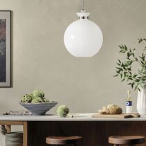 Laria Round Large Pendant Polished Nikel / Opal
