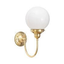 Luke Wall Light Polished Brass with 6'' Opal Gloss Sphere - LOI3000186A