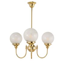 Luke 3 Light Pendant Polished Brass with Sheffield - LOI3000189A