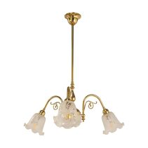 Victoriana 3 Light Pendant Polished Brass with 5008 29mm Frost Etched Shades - LOI3000320A