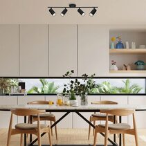 Lengan Interior Four Heads Adjustable Round Base Spot Lights Black - LENGAN4B