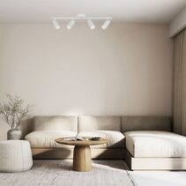 Lengan Interior Four Heads Adjustable Round Base Spot Lights White - LENGAN4W