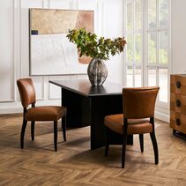 Noah Dining Chair Set of 2 Tan Leather - 33316