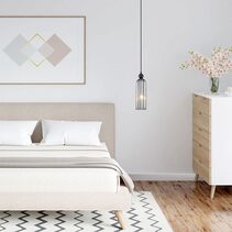 Flauta Interior Round Top Cylinder Ribbed Pendant Smokey Black - FLAUTA1