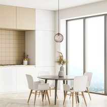 Espiral Interior Wine Glass Shade Wavy Finish Round Pendant Coffee - ESPIRAL2