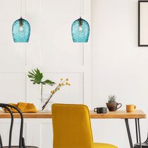 Neta Interior Wine Glass Shade Segmented Pendant Blue - NETA4