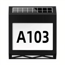Modern Solar House Number Black / Warm White - SLDIHN2/BLK-WW