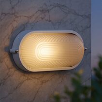 Ezra Oval Outdoor Bunker Light White - LLOL024W