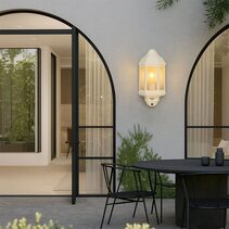 Avara Outdoor Wall Sconce With Sensor Beige - LLOL041BE