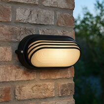 Virell Oval Louvered Outdoor Bunker Light Black - LLOL025BK