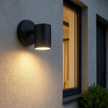 Zyven Fixed Single LED Outdoor Wall Light Black / Tri-Colour - LLOL034BK
