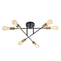 Muna.6 6 Light Close - To - Ceiling Black / Satin Barss - OL63296SB