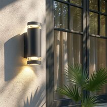 Mira Up and Down LED CCT Outdoor Wall Light Charcoal - LLOL012