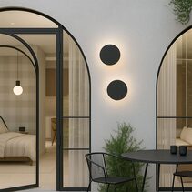 Orlan 250mm LED Colour-Shifting Disc Wall Sconce Black Large - LLOL045BK