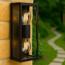 Zyra 2 Light Up and Down Outdoor Wall Light Black - LLOL008BK