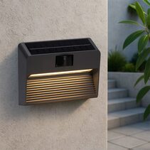 Nexa Solar LED Outdoor Wall Light with PIR Sensor Black - LLOL006