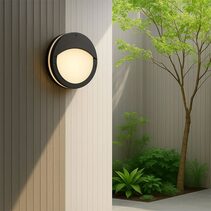 Omira CCT LED Outdoor Bunker Light With Eyelid Small Black - LLOL035S