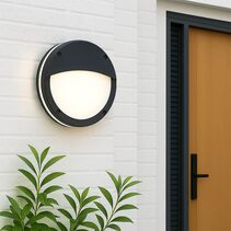 Omira CCT LED Outdoor Bunker Light With Eyelid Large Black - LLOL035L