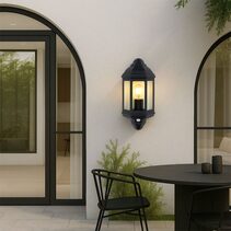 Avara Outdoor Wall Sconce With Sensor Black - LLOL041BK