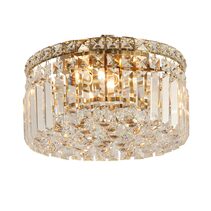 Rotondo Small 30cm Flush 3 Light Crystal Satin Brass - LOI1001620