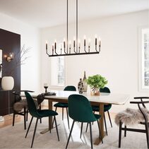 Armand 12 Light Linear Chandelier Black