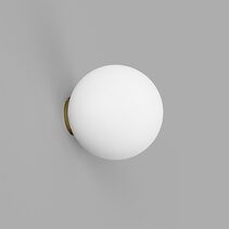Orb Mirror Medium Wall Light Old Brass IP44