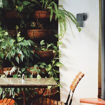 Poseidon 240V GU10 Single Fixed Wall Pillar Light Green Patina - PG1FBR3