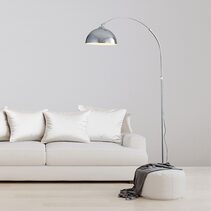 Marmo Arc Floor Lamp With Marble Base Chrome - SL91203CH