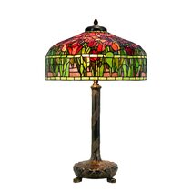 Reproduction Tulip Tiffany 18" Table Lamp With Metal Base Red - TL-181616A-N017CB