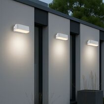 Ziron 10 Exterior LED Wall Light White - ZIRON EX10-WH