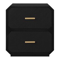 Anderson 2 Drawer Bedside Table Black - 34008