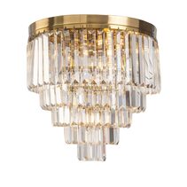 Celestial 6 Light Crystal Flush Mount Satin Brass - LOI1001596