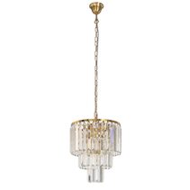 Celestial 3 Tier 4 Light Crystal Pendant Satin Brass - LOI1001598