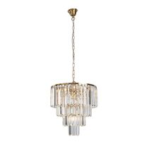 Celestial 4 Tier 5 Light Crystal Pendant Satin Brass - LOI1001599