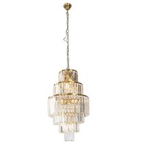 Celestial 6 Tier 9 Light Crystal Pendant Satin Brass - LOI1001600