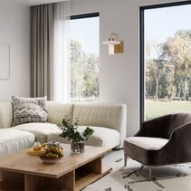 Cylinder Round Hat Marble Shade Brass Highlight Wall Light - LUCERNA-W1