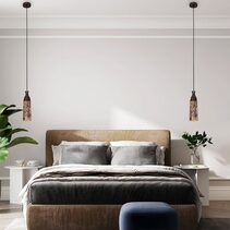 Interior Marble Cylinder Pendant Brown - MARMOL1