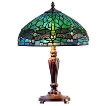 Sylvia Dragonfly Tiffany Table Lamp 14" - TL-14595A-A616