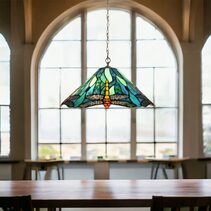 Annika Dragonfly Tiffany Hanging Pendant Blue - HL-192064A-CD