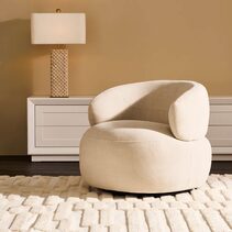 Greenwich Swivel Occasional Chair Natural Chenille - 33503