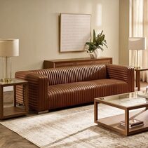 Granger 3 Seater Sofa Dark Brown Leather - 33560