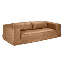 Pomona 3 Seater Sofa Light Brown Leather - 33569