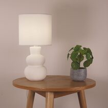 Holla Ceramic Table Lamp White - OL90163WH